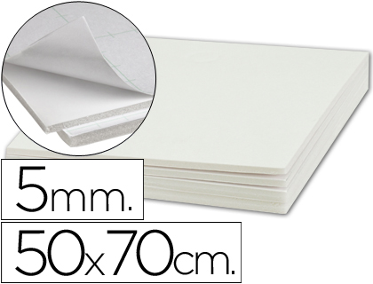 Cartón pluma adhesivo 1 cara Liderpapel 50x70cm. 5mm.
